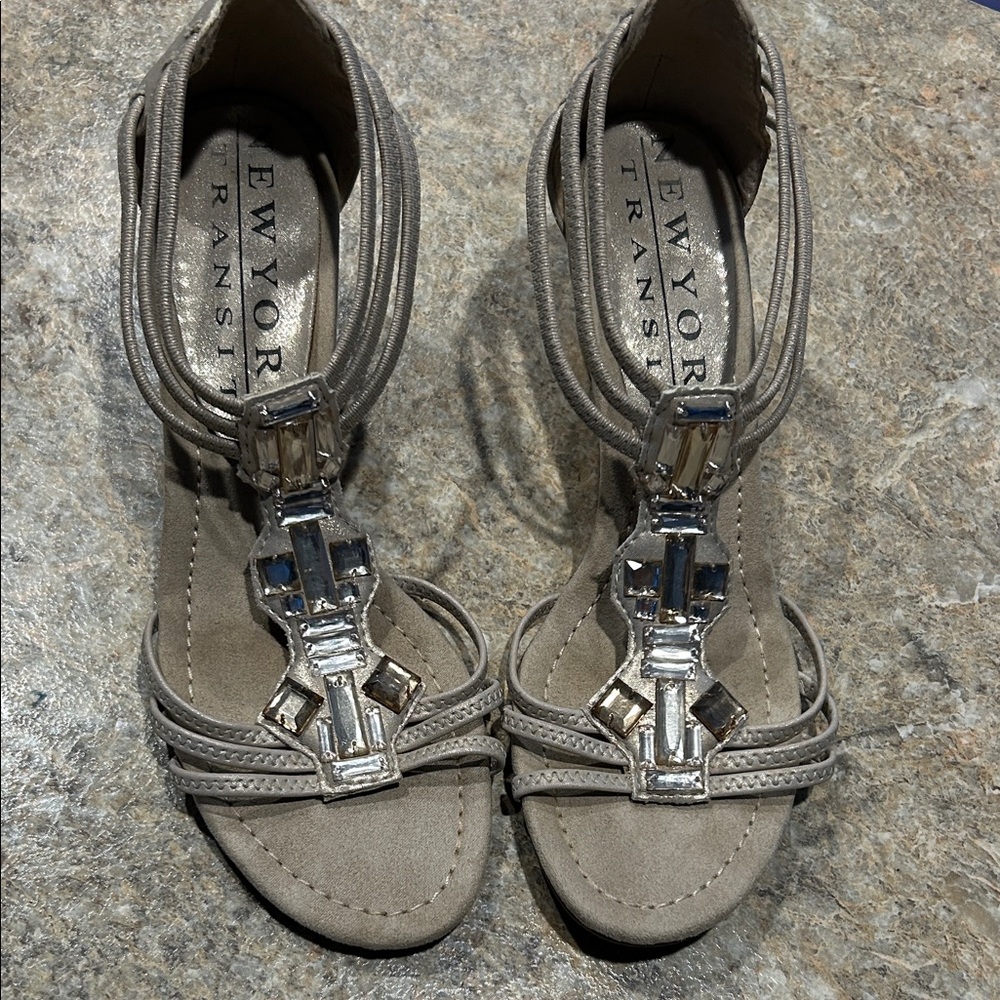 New York Transit Taupe Heeled Sandals